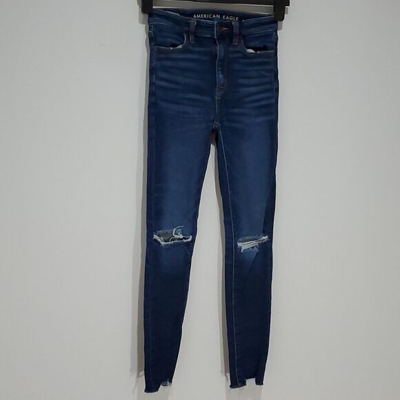 American Eagle dark wash size 0 next level stretch high rise jeggings - Picture 4 of 8